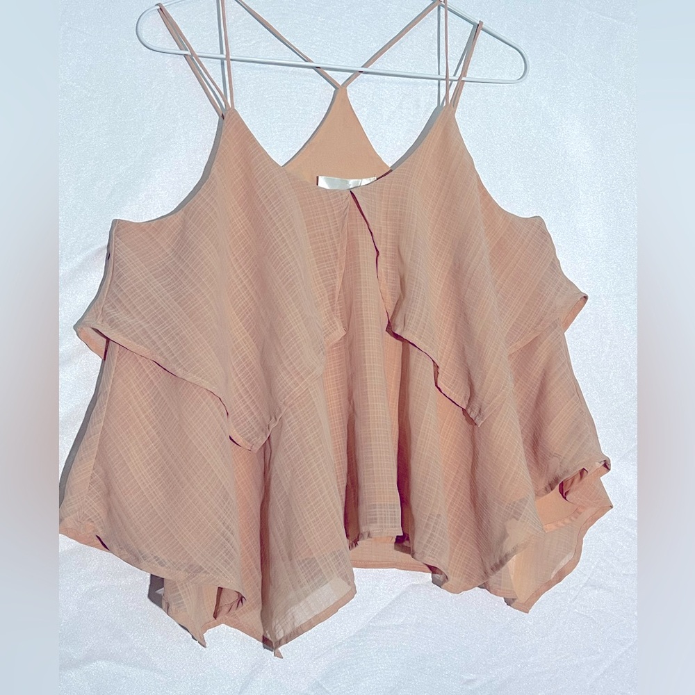 J.O.A. Peach Layered Camisole Top